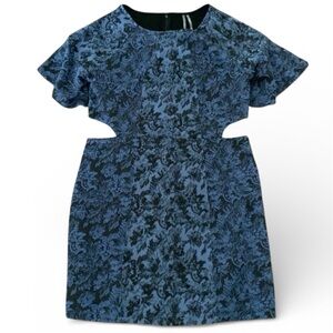 Anthropologie Blue and Black Mini Dress